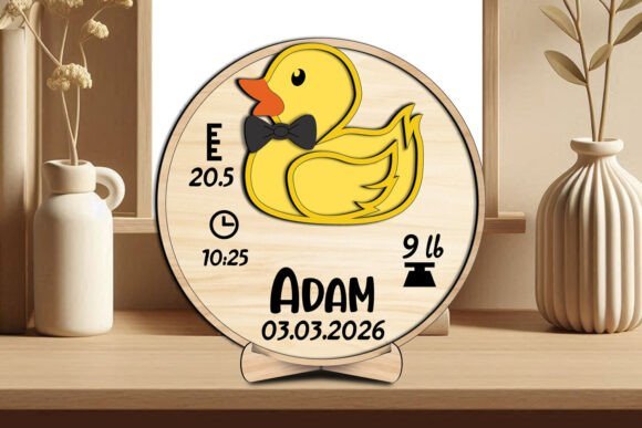 Tablero Redondo Para Anuncio De Bebe Pato Creativo Digital